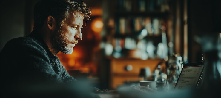 Человек за компьютером